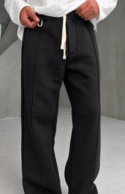 350 GSM Black Straight Cozy Sweatpants