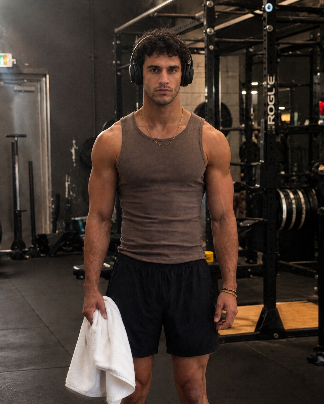 Premium 400 GSM Ribbed Coffee Brown Tank top Men