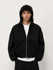 350 GSM Reverse Zip Co-ord set Black