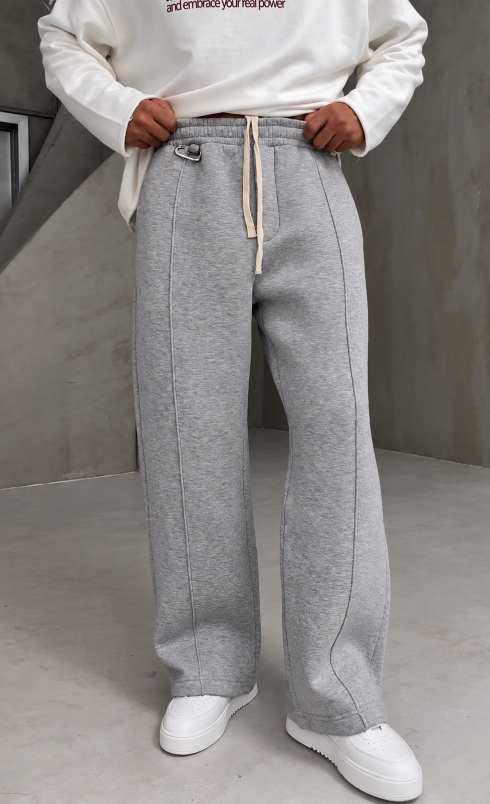 350 GSM Grey Stripe Cozy Sweatpant