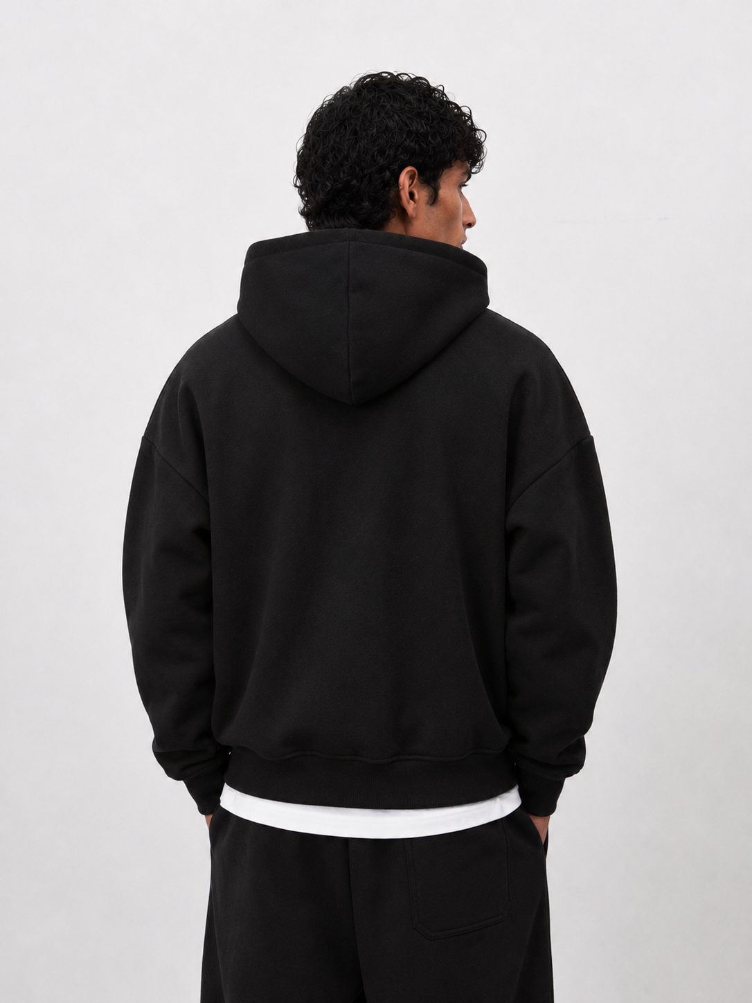 350 GSM Black Reverse Zipper Hoodie