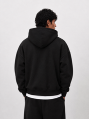 350 GSM Black Reverse Zipper Hoodie