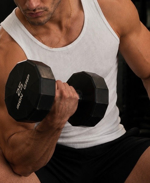 Premium 400 GSM Ribbed White Tank Top Men