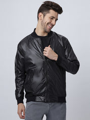 Black Biker Bomber Jacket