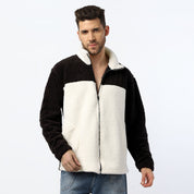 Cream Black Sherpa Jacket