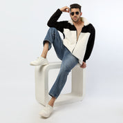 Cream Black Sherpa Jacket