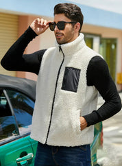 Cream Sleeveless Sherpa Jacket