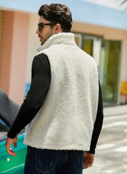 Cream Sleeveless Sherpa Jacket