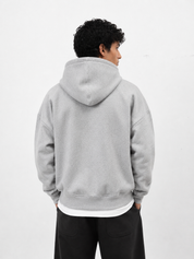 350 GSM Grey Reverse Zipper Hoodie
