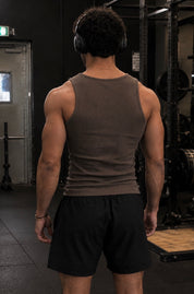 Premium 400 GSM Ribbed Coffee Brown Tank top Men