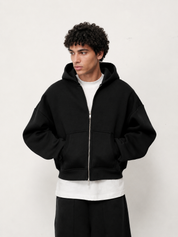 350 GSM Reverse Zip Co-ord set Black