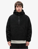 Half-zip Black Sherpa Hoodie