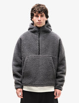 Half-zip Grey Sherpa Hoodie