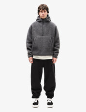 Half-zip Grey Sherpa Hoodie