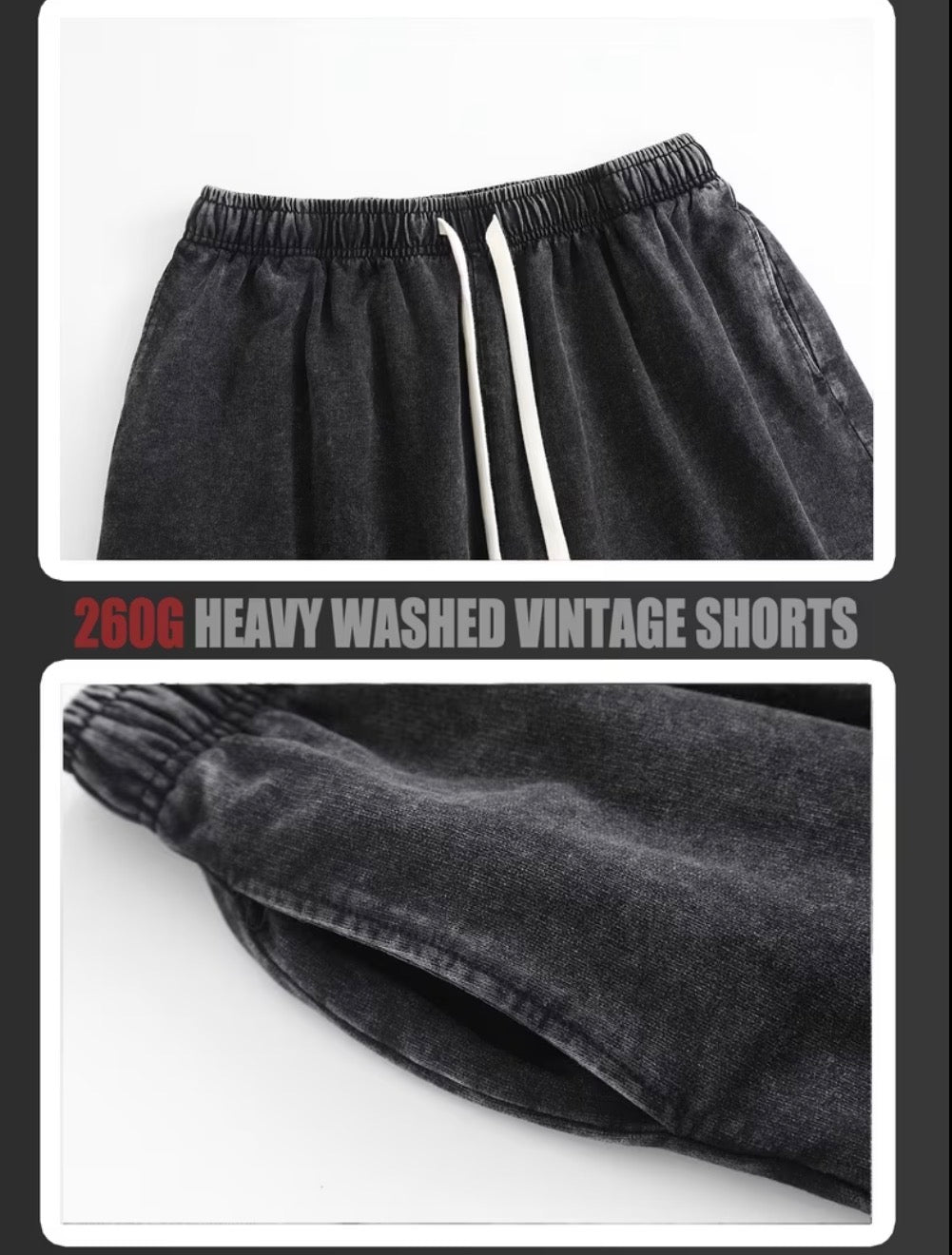 260 GSM Acid Washed Baggy Shorts