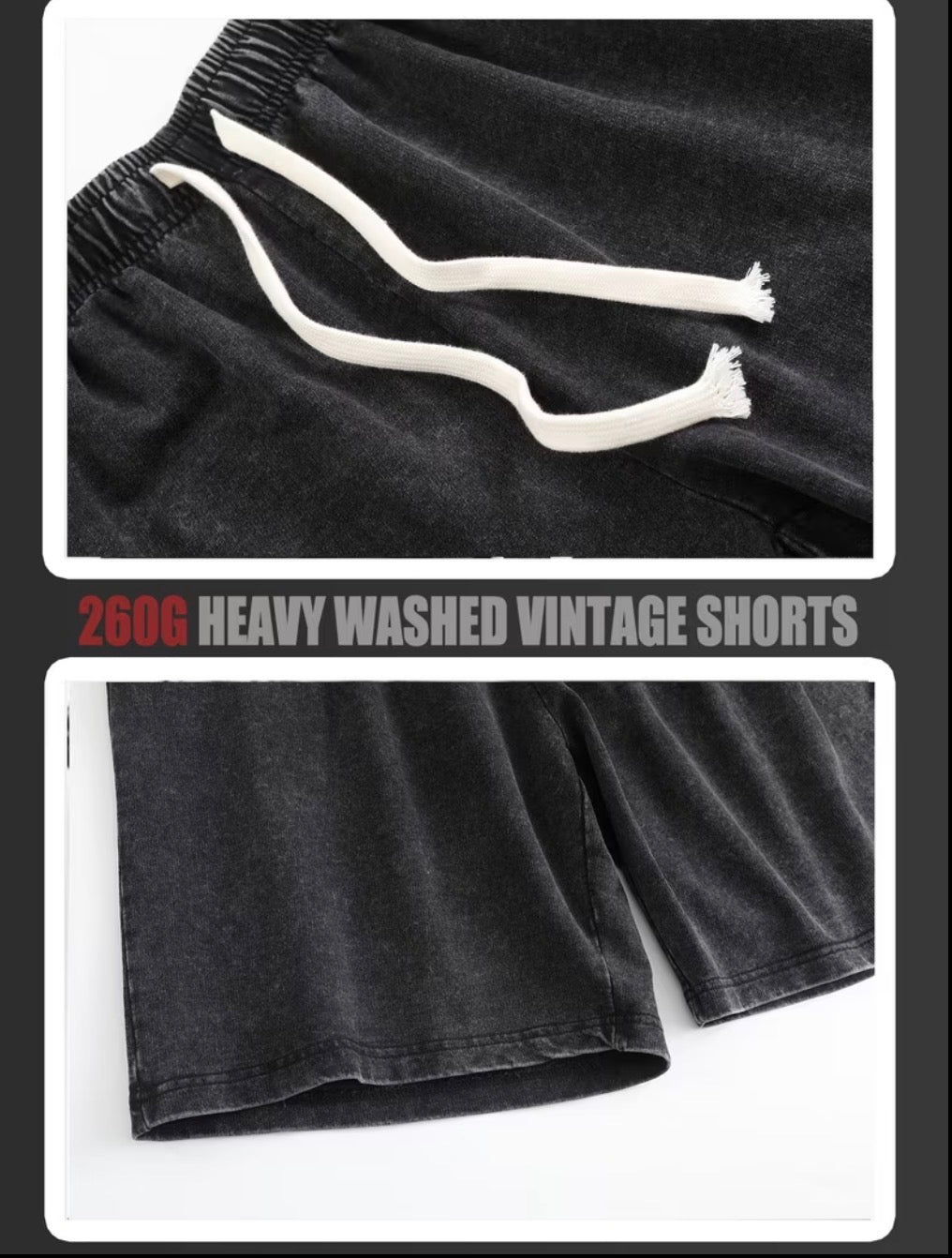 260 GSM Acid Washed Baggy Shorts