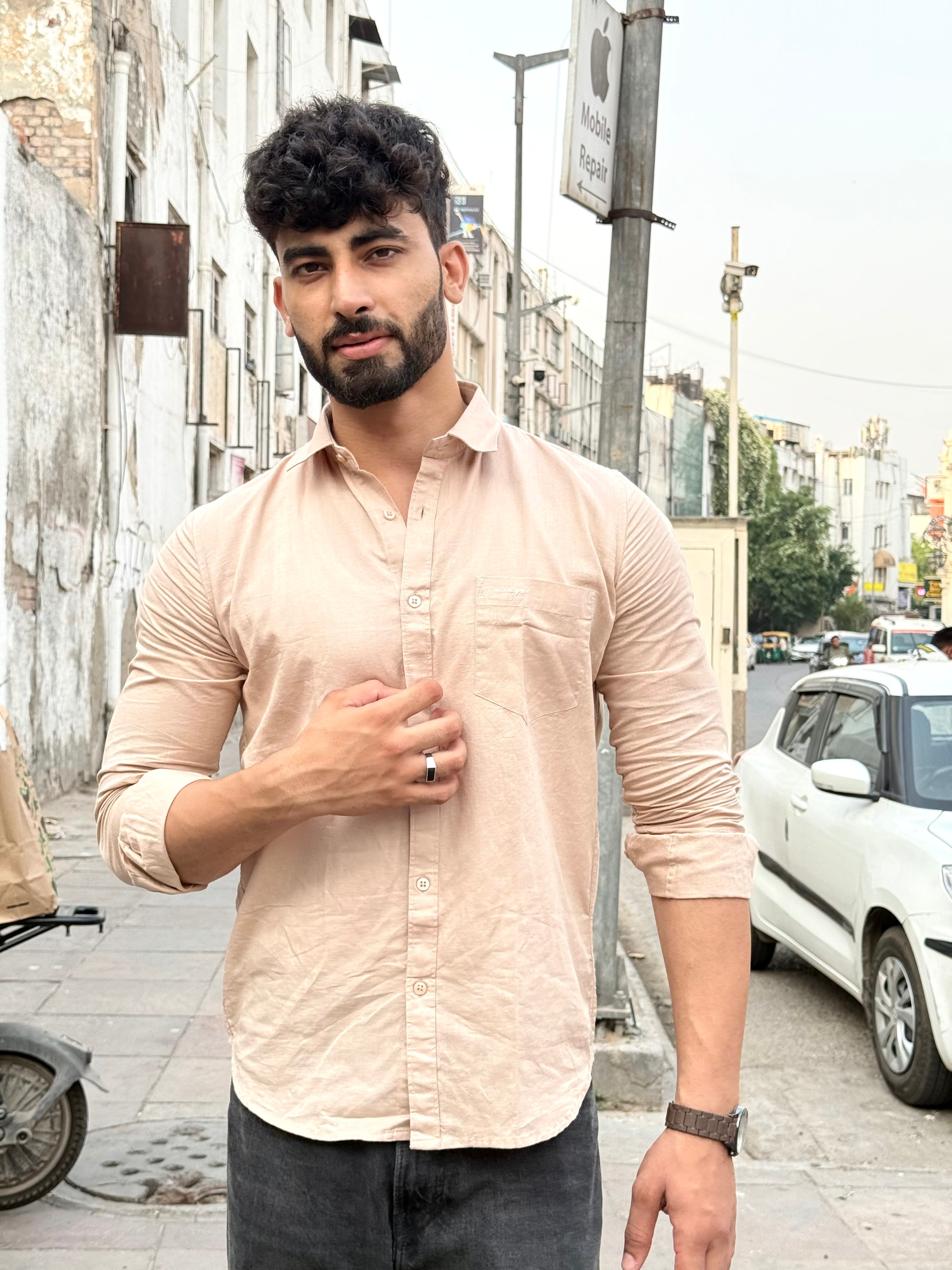 Beige Linen Shirt