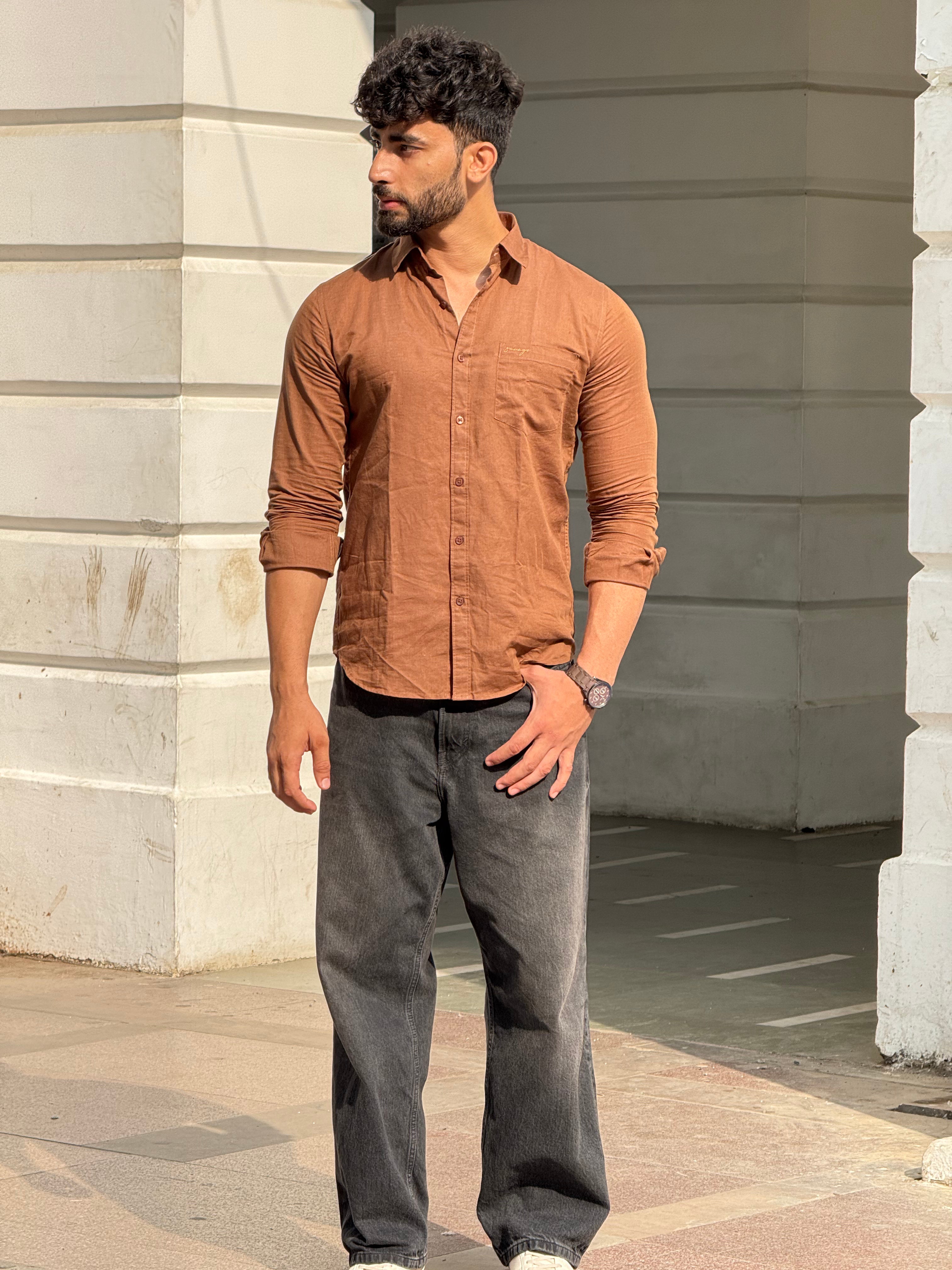 Brown Linen Shirt