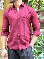 Wine Linen Shirt