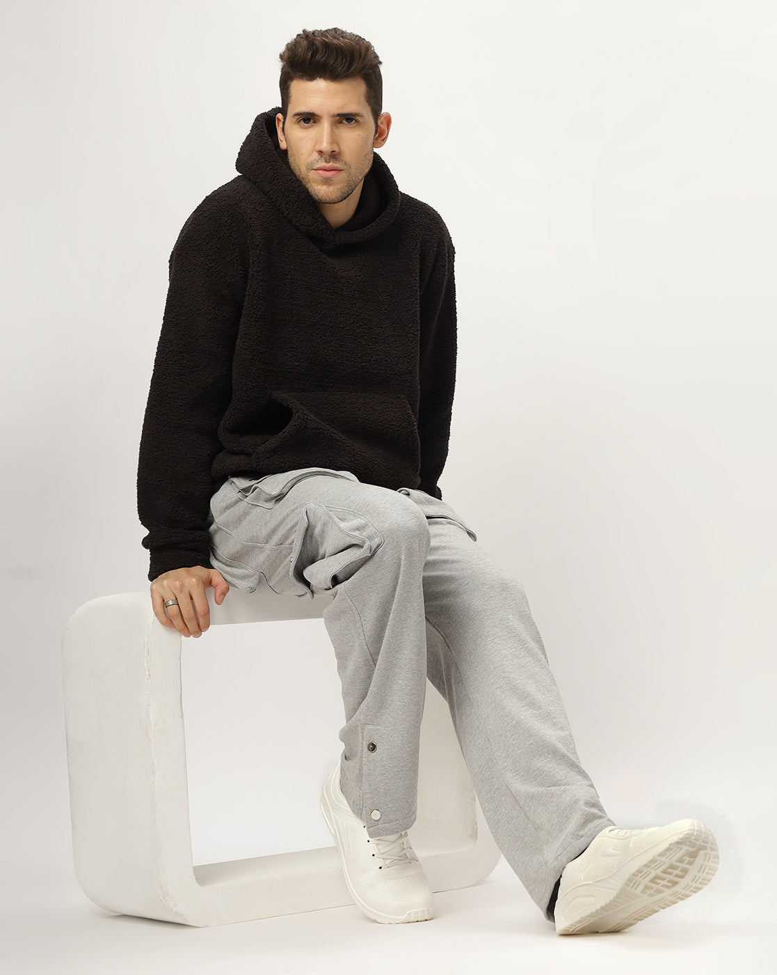 Black Sherpa Hoodie