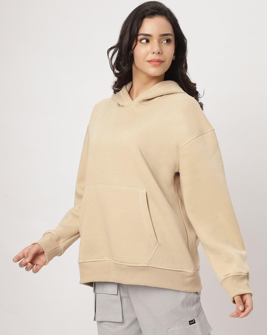 Beige Oversize Hoodie