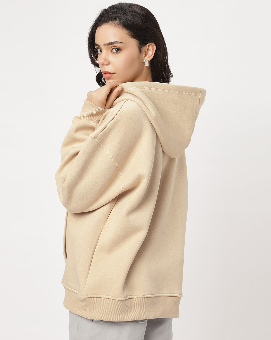 Beige Oversize Hoodie