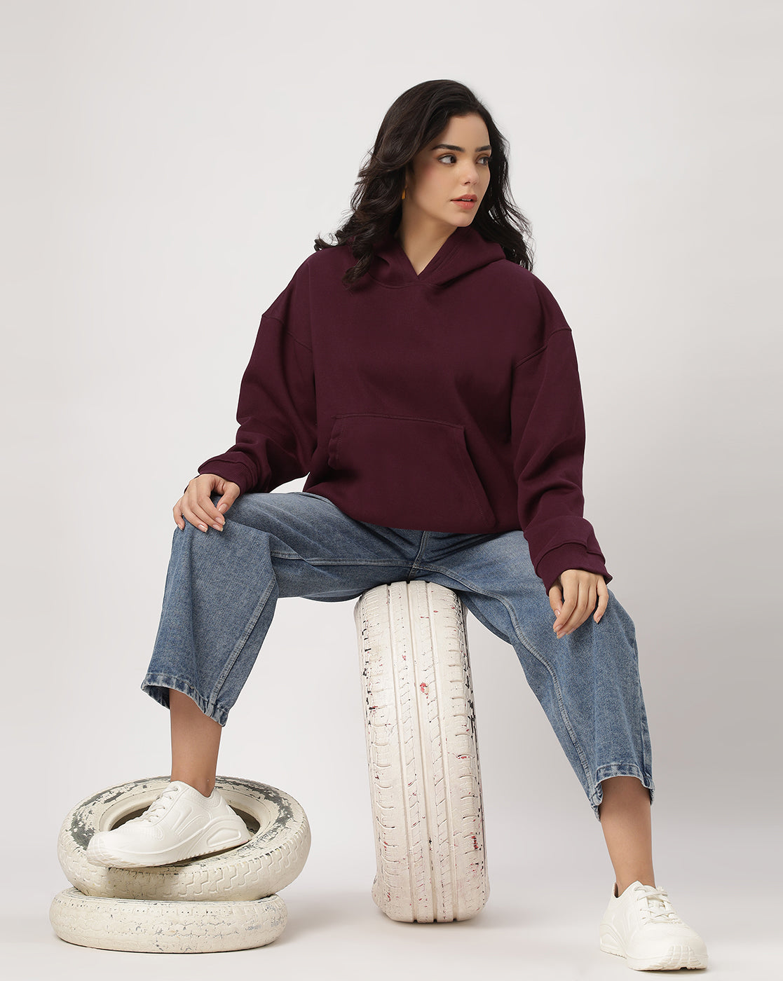 Wine Oversize Hoodie