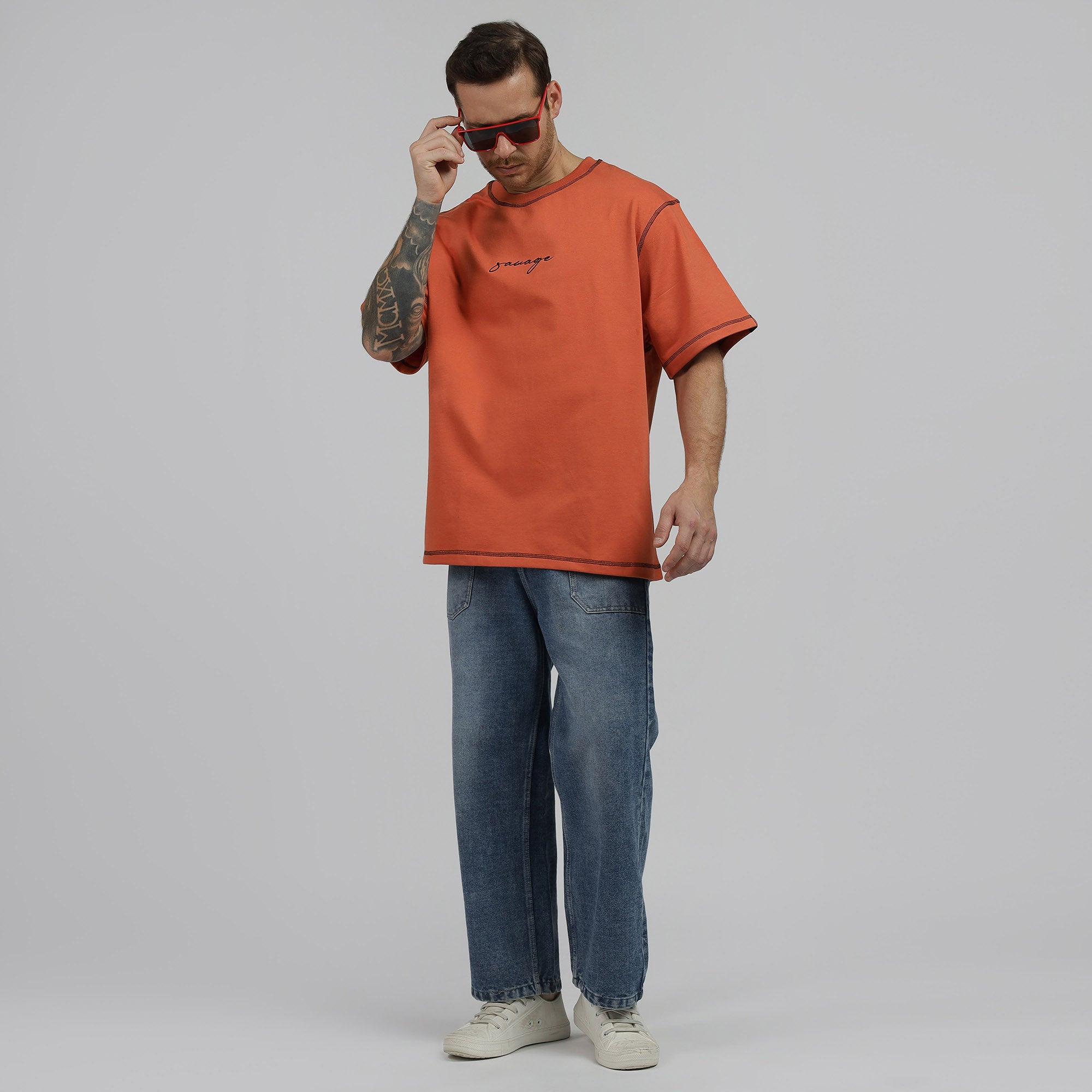 Meera Orange Oversize Tshirt