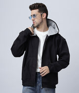 Oversize Black Zipper Hoodie