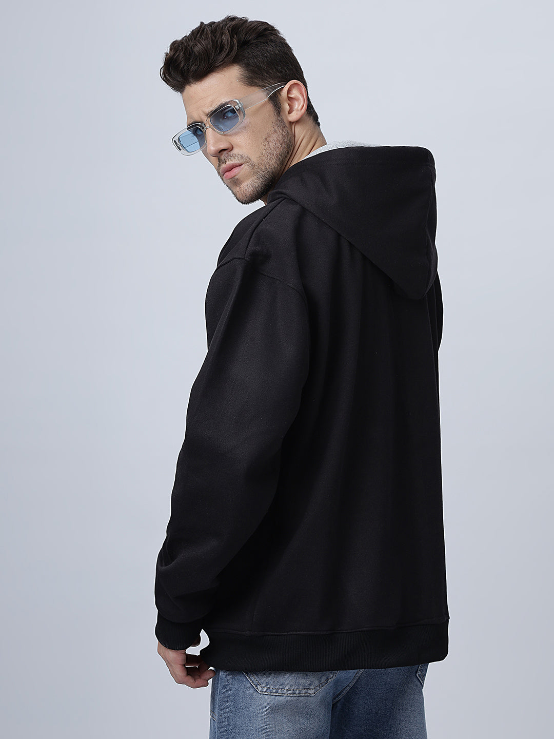 Oversize Black Zipper Hoodie