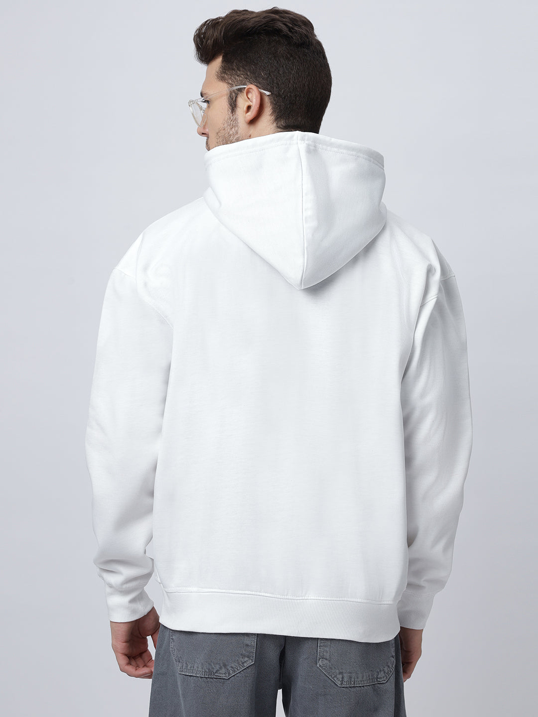 Oversize White Zipper Hoodie