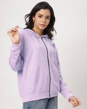 Lavender Oversize Zipper Hoodie