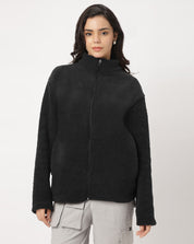 Black Sherpa Zipper Jacket