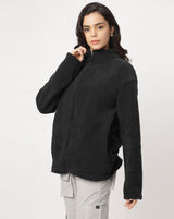 Black Sherpa Zipper Jacket