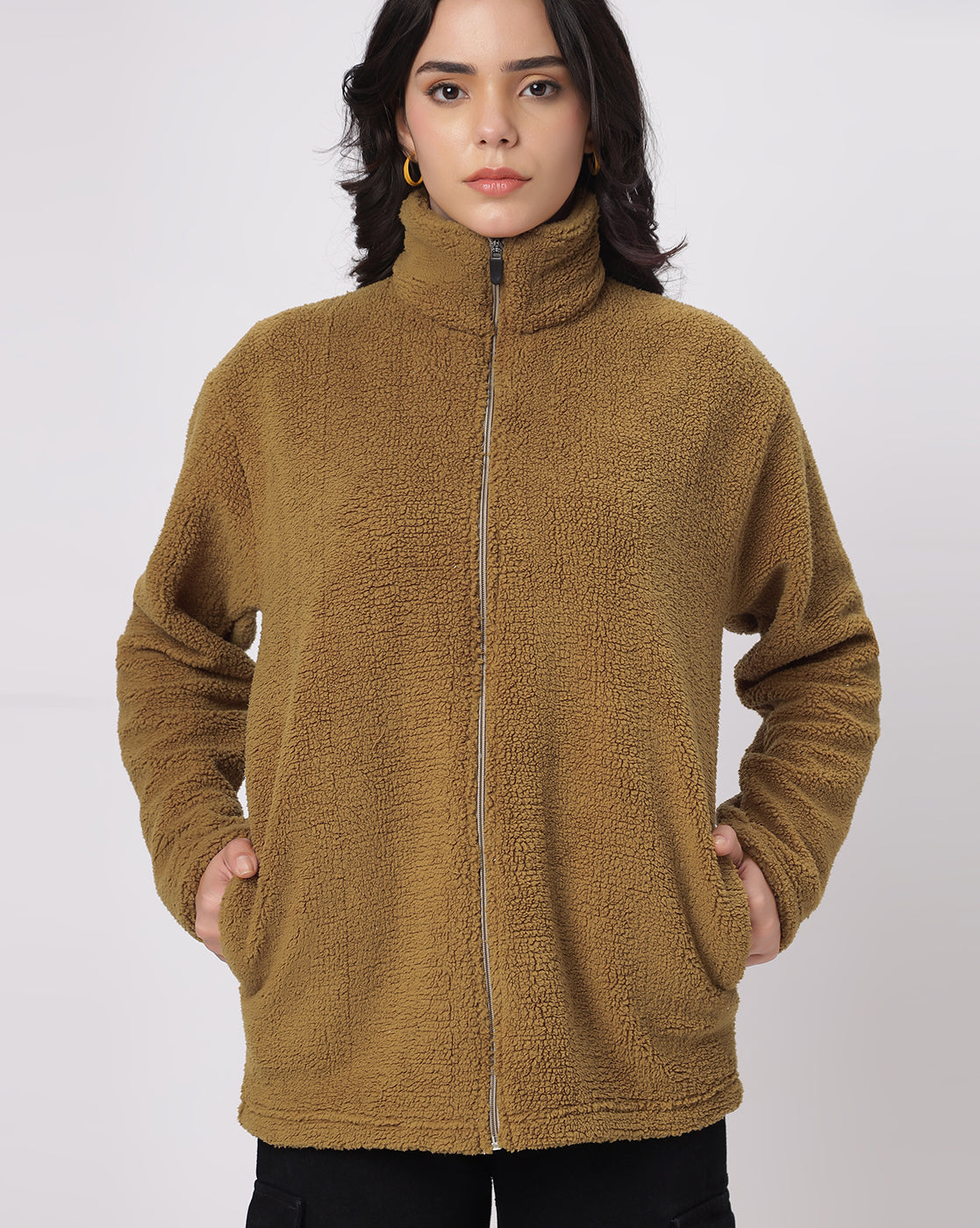 Brown Sherpa Zipper Jacket