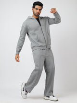 Grey Reverse Zipper Hoodie