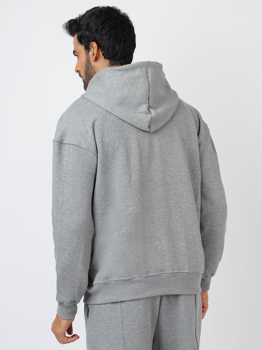 Grey Reverse Zipper Hoodie