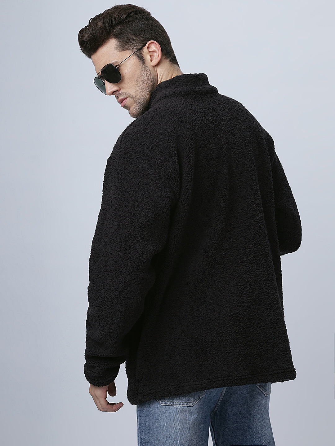 Black Sherpa Zipper Jacket