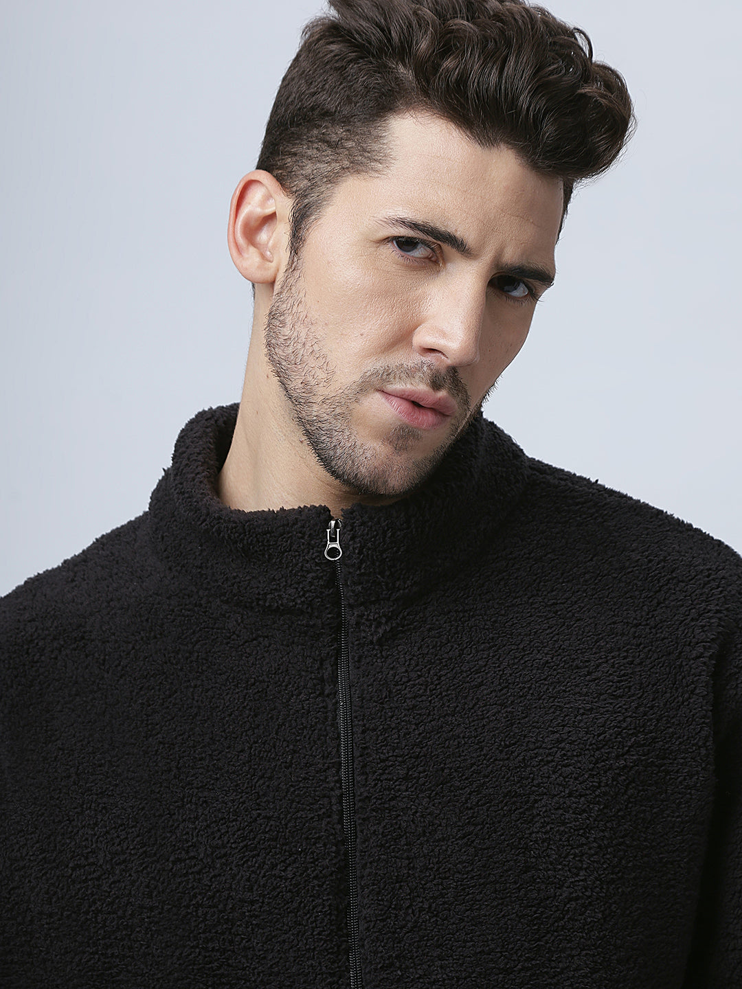 Black Sherpa Zipper Jacket