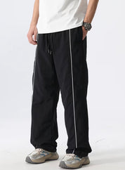 Parachute Baggy Black Track Pants Men