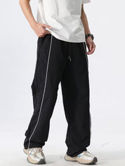 Parachute Baggy Black Track Pants Men