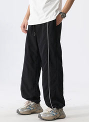 Parachute Baggy Black Track Pants Men