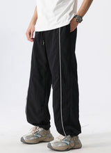 Parachute Baggy Black Track Pants Men