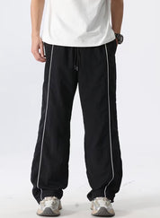 Parachute Baggy Black Track Pants Men