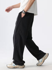 Parachute Baggy Black Track Pants Men