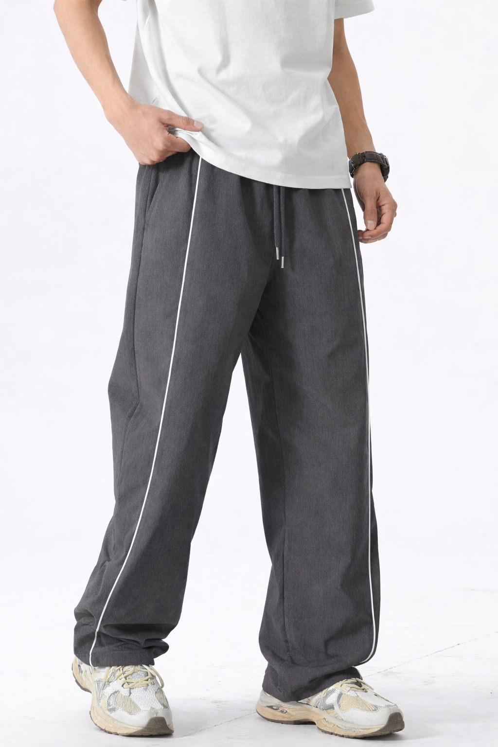 Grey Parchute Baggy Track Pant