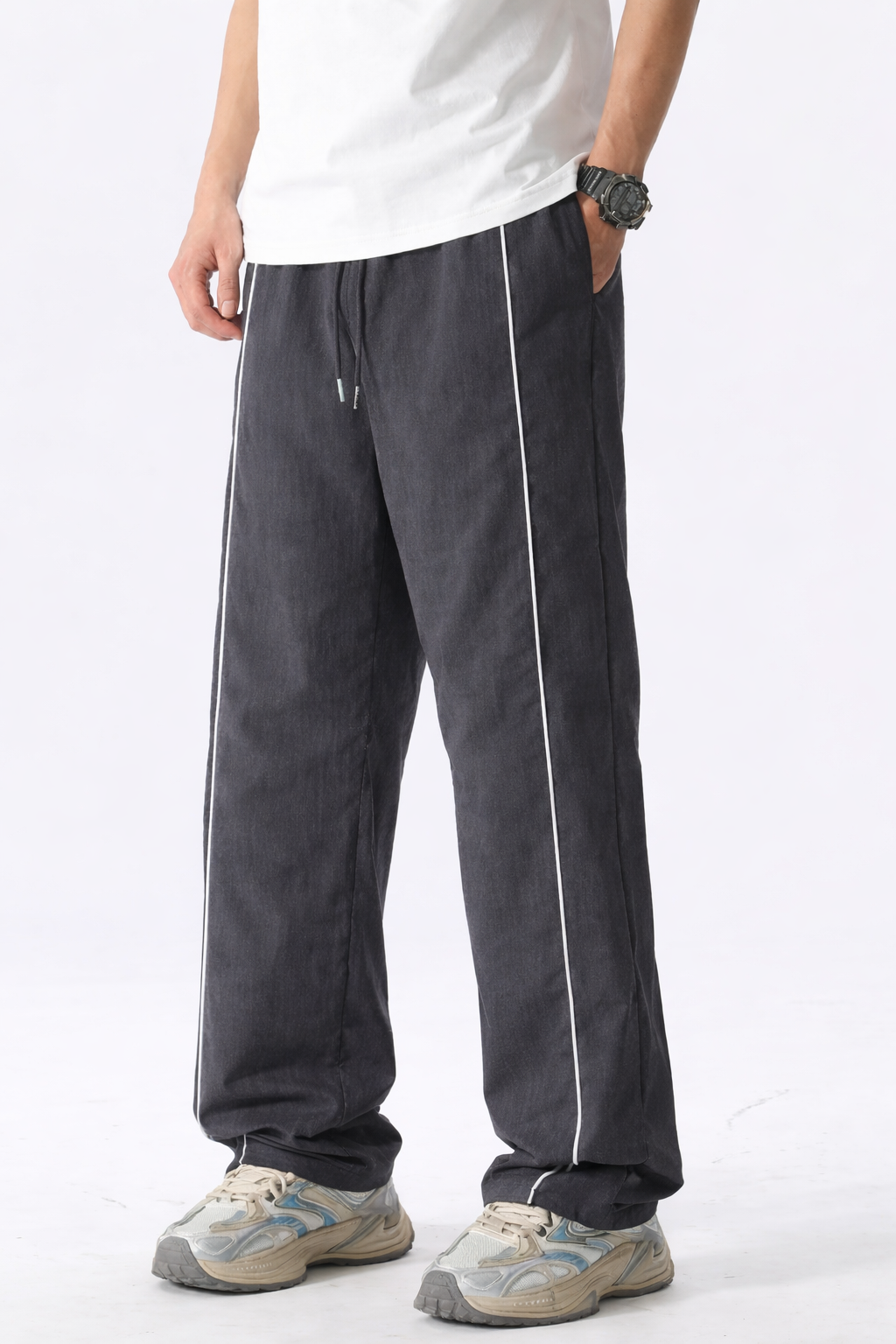 Grey Parchute Baggy Track Pant
