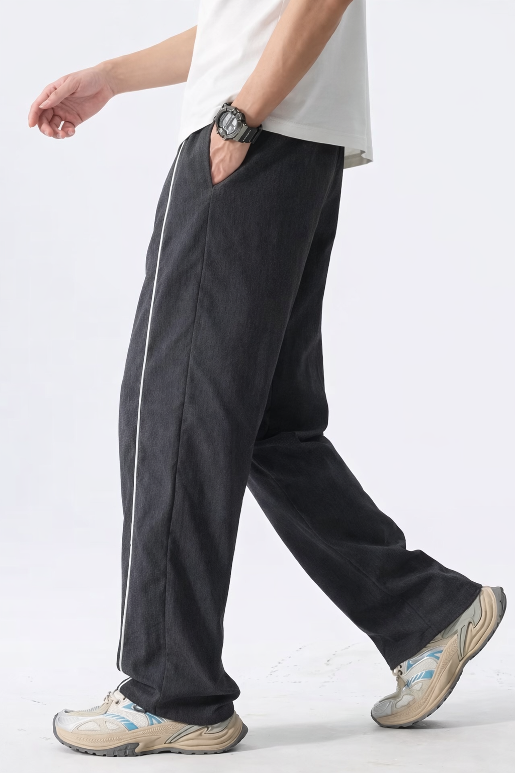 Grey Parchute Baggy Track Pant