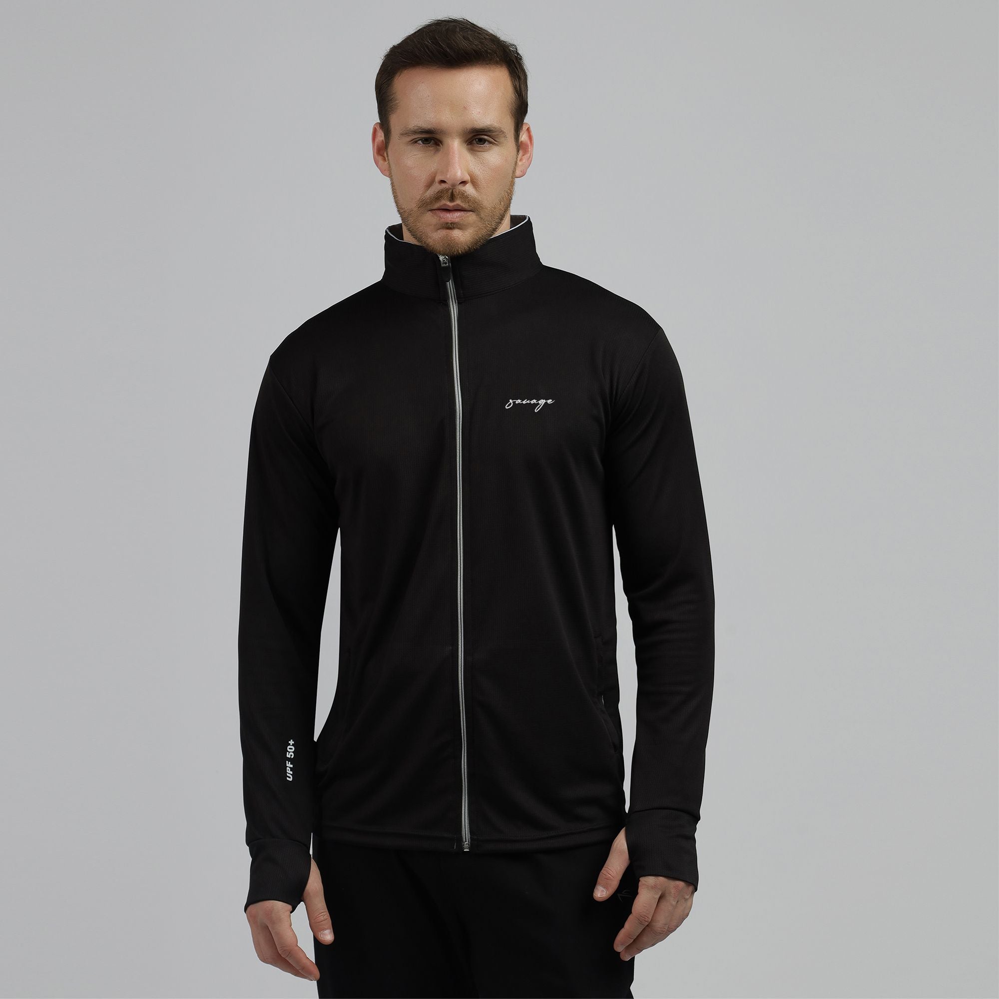 Black Collar Summer Sunscreen Jacket For Men