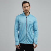 Sea Blue Collar Summer Sunscreen Jacket For Men